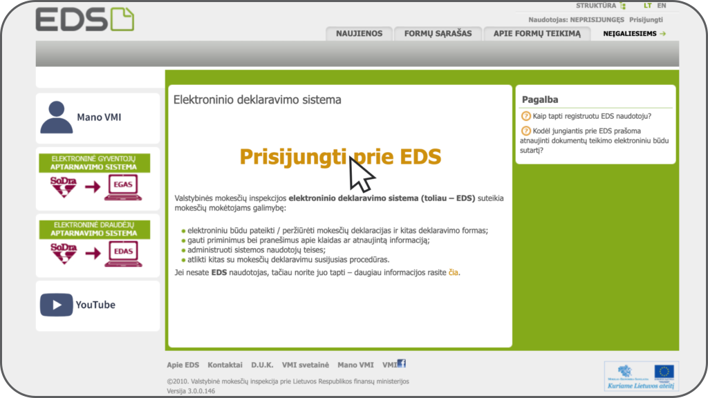prisijungti prie eds