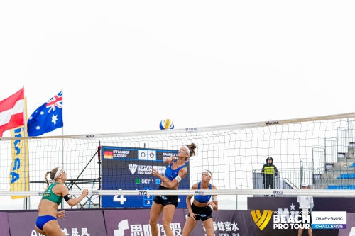 FOTO: Volleyball World. Raupelyte/Paulikiene (LTU) vs Ittlinger/Borger (GER)