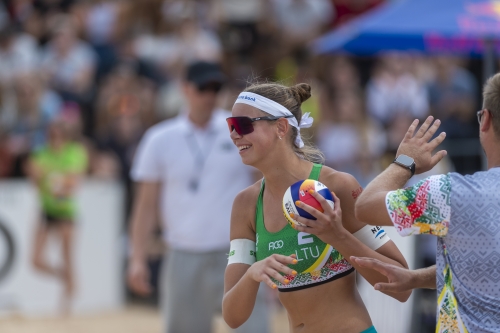 FOTO: Augustas Cetauskas. Paulikiene/Raupelyte (LTU) vs Klinger D./Klinger R. (AUT)