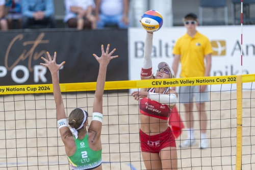 FOTO: Augustas Cetauskas. Paulikiene/Raupelyte (LTU) vs Klinger D./Klinger R. (AUT)