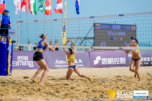 FOTO: Volleyball World. Raupelyte/Paulikiene (LTU) vs Alvarez M/Moreno (ESP)