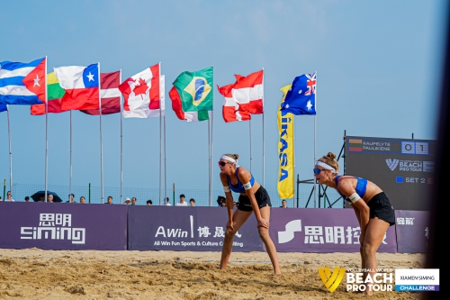 FOTO: Volleyball World. Raupelyte/Paulikiene (LTU) vs Alvarez M/Moreno (ESP)