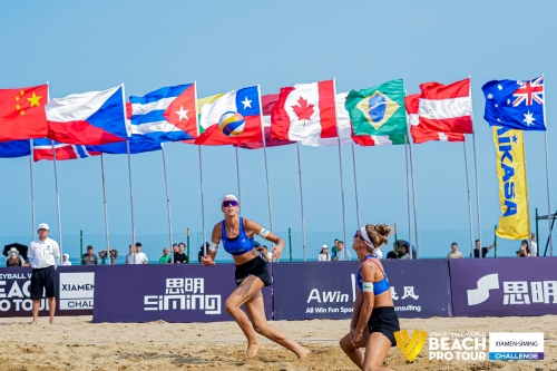 FOTO: Volleyball World. Raupelyte/Paulikiene (LTU) vs Alvarez M/Moreno (ESP)