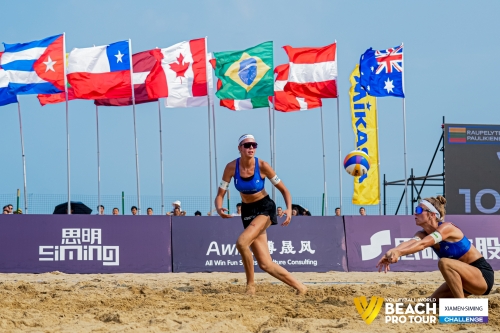 FOTO: Volleyball World. Raupelyte/Paulikiene (LTU) vs Alvarez M/Moreno (ESP)