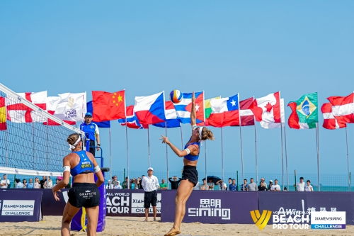 FOTO: Volleyball World. Raupelyte/Paulikiene (LTU) vs Alvarez M/Moreno (ESP)