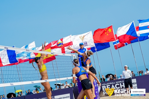 FOTO: Volleyball World. Raupelyte/Paulikiene (LTU) vs Alvarez M/Moreno (ESP)