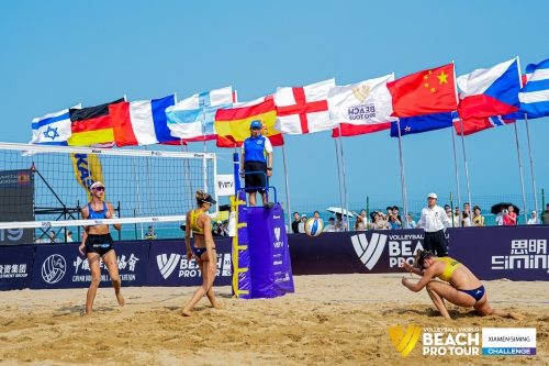 FOTO: Volleyball World. Raupelyte/Paulikiene (LTU) vs Alvarez M/Moreno (ESP)