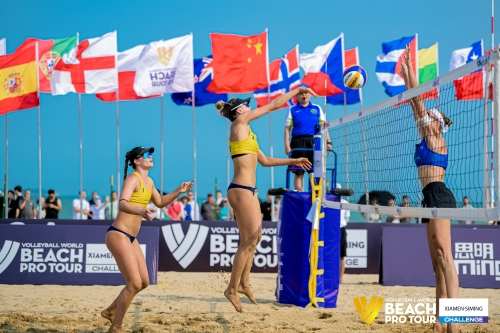 FOTO: Volleyball World. Raupelyte/Paulikiene (LTU) vs Alvarez M/Moreno (ESP)