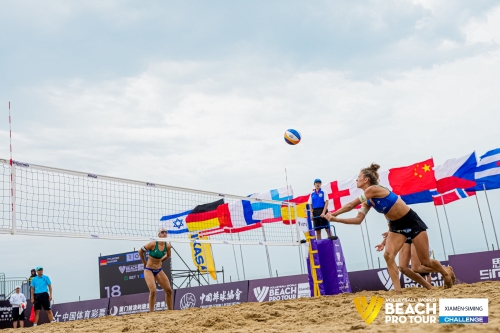 FOTO: Volleyball World. Raupelyte/Paulikiene (LTU) vs Ittlinger/Borger (GER)