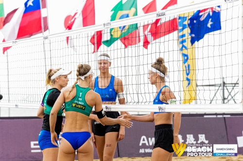 FOTO: Volleyball World. Raupelyte/Paulikiene (LTU) vs Ittlinger/Borger (GER)