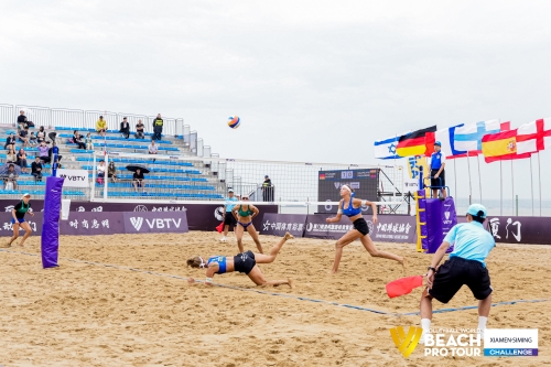 FOTO: Volleyball World. Raupelyte/Paulikiene (LTU) vs Ittlinger/Borger (GER)