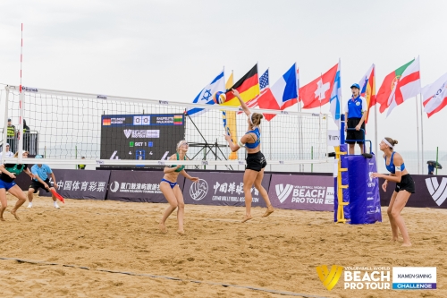 FOTO: Volleyball World. Raupelyte/Paulikiene (LTU) vs Ittlinger/Borger (GER)
