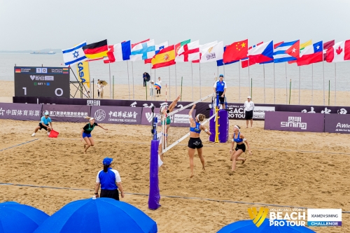 FOTO: Volleyball World. Raupelyte/Paulikiene (LTU) vs Ittlinger/Borger (GER)