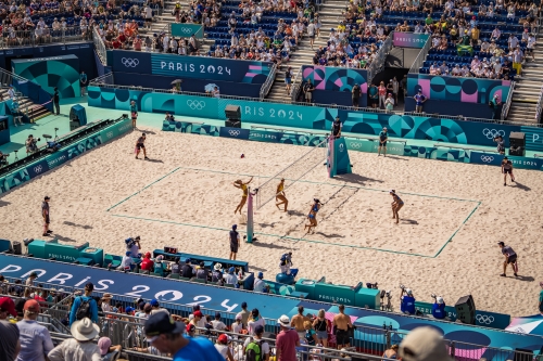 FOTO: Vytautas Draginis. Paulikiene/Raupelyte (LTU) vs Carol/Barbara (BRA)