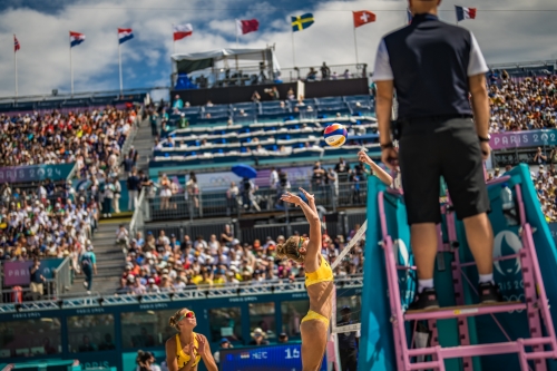 FOTO: Vytautas Draginis. Paulikiene/Raupelyte (LTU) vs Stam/Schoon (NED)