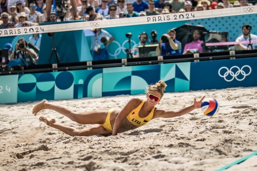 FOTO: Vytautas Draginis. Paulikiene/Raupelyte (LTU) vs Stam/Schoon (NED)