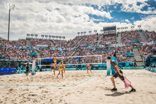 FOTO: Vytautas Draginis. Paulikiene/Raupelyte (LTU) vs Stam/Schoon (NED)