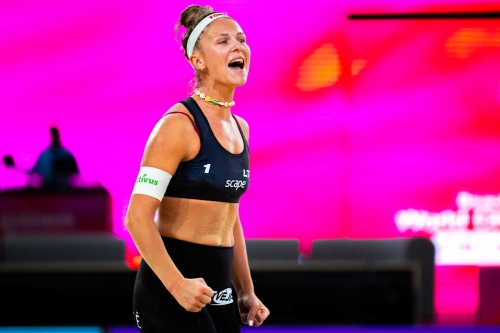 FOTO: VOLLEYBALL WORLD. Paulikiene/Raupelyte (LTU) vs. Fleming/Fejes (AUS)