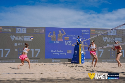 FOTO: Volleyball World. Paulikiene/Raupelyte LTU vs Durish/Koenig USA
