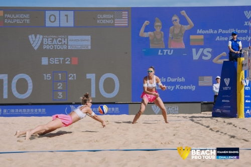 FOTO: Volleyball World. Paulikiene/Raupelyte LTU vs Durish/Koenig USA